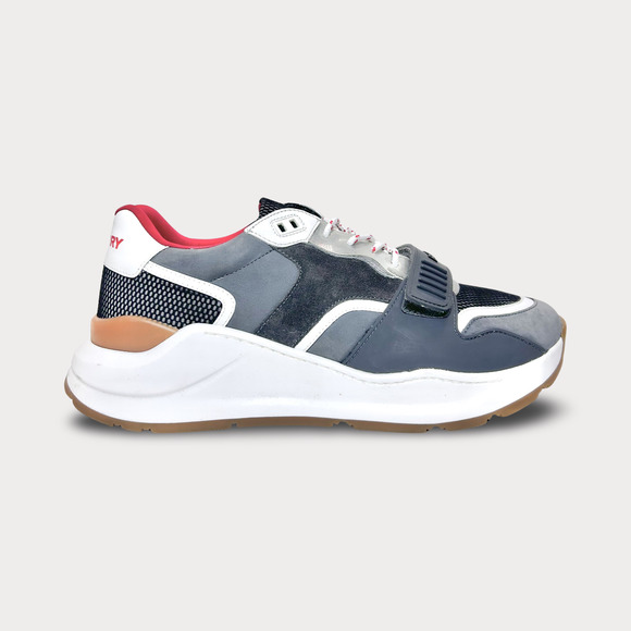 Burberry Ramsey Suede & Leather Logo Strap Sneaker - Picture 1 of 9